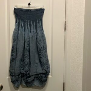 Strapless Blue Dress